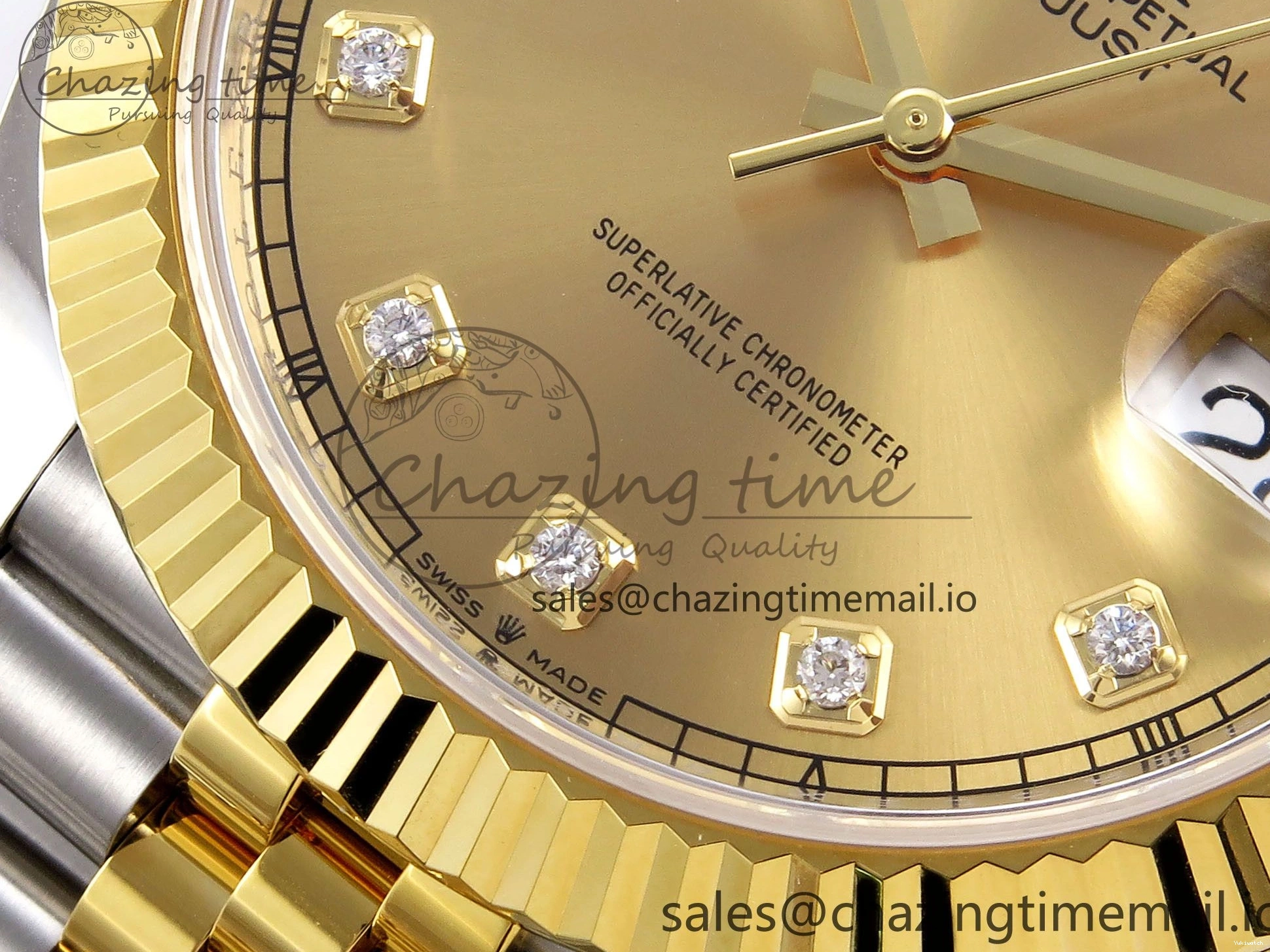 904L Edition SS on SH3235 (Gain Best Dial ARF YG 1:1 Diamonds Bracelet Weight) YG Steel DateJust 41 Jubilee 0516